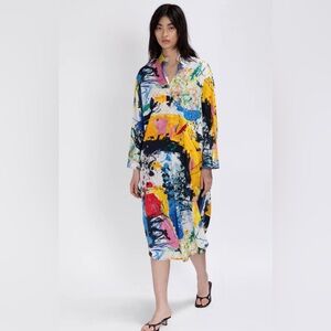 Sies Marjan Ina Printed Cotton Shirt Dress Multi Print Size XS NWT